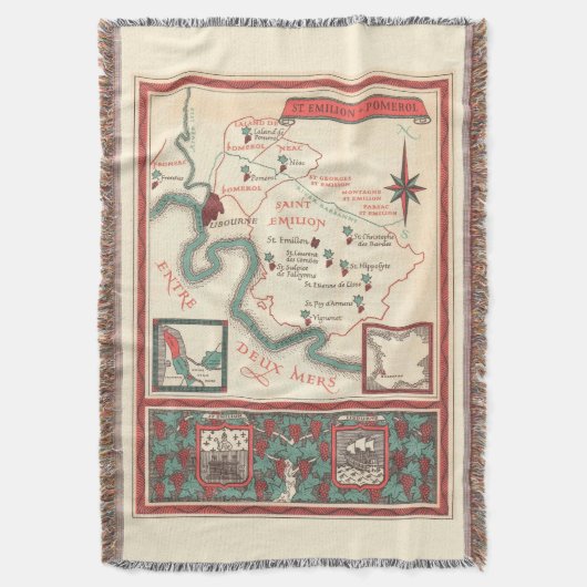 St. Emilion Bordeaux Wine スローブランケット (正面縦)