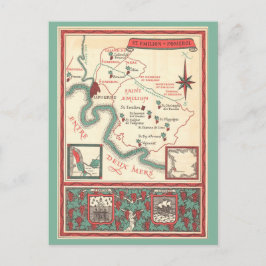 St. Emilion Bordeaux Wine Map ポストカード
