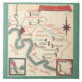 St. Emilion Bordeaux Wine Map Ceramic Tile タイル (正面)