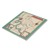 St. Emilion Bordeaux Wine Map  Ceramic Tile タイル (側面)
