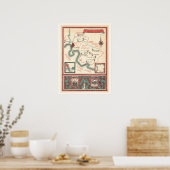 St. Emilion Bordeaux Wine Map Print ポスター (キッチン)