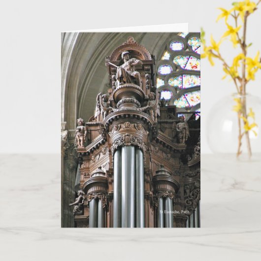 St Eustache器官の挨拶状 カード (黄色い花)