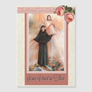 St. Faustina 5" x7"薄いマグネティック・カード