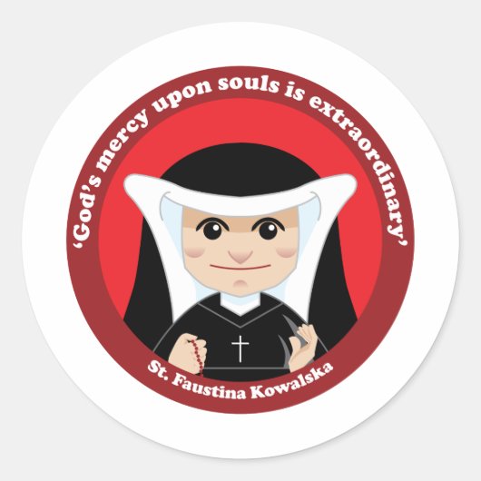 St. Faustina Kowalska ラウンドシール (正面)