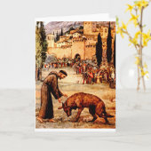 St. Francisおよびオオカミ カード (黄色い花)