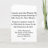 St. Francisおよびプレーリードッグ カード (裏面)