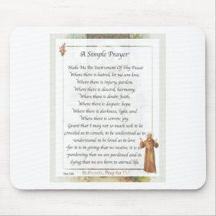 St Francisのシンプルの祈りの言葉 マウスパッド