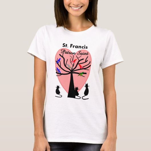 St. Francisの守護聖人--ユニークな木および動物 Tシャツ (正面)