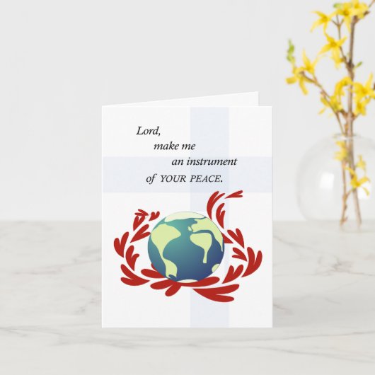 St Francisの平和祈りの言葉 カード (黄色い花)