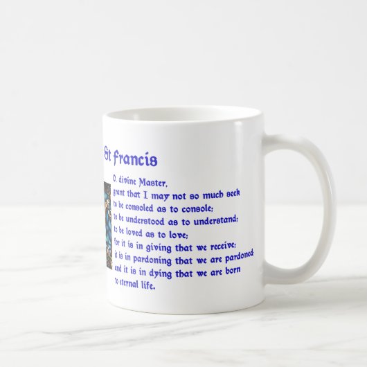 St. Francisの祈りの言葉の覆い コーヒーマグカップ (右)