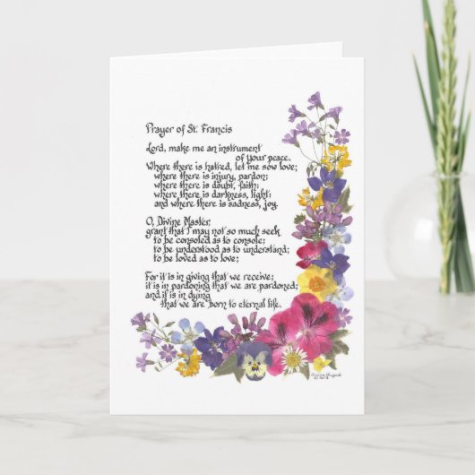 St Francisの祈りの言葉 カード (正面)
