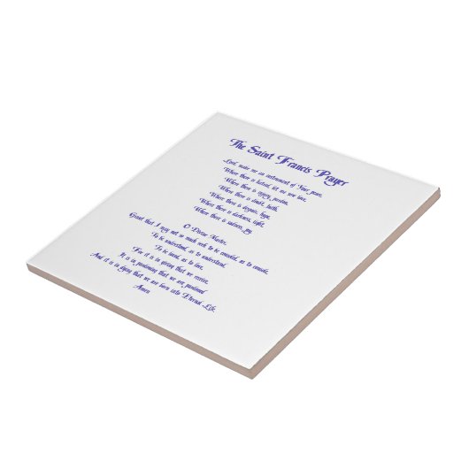 St. Francisの祈りの言葉 タイル (側面)