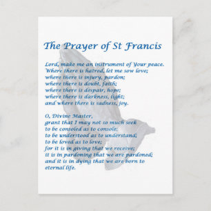 St. Francisの祈りの言葉 ポストカード