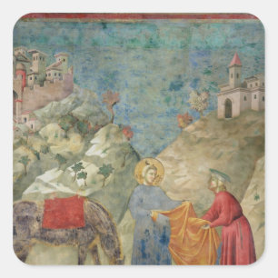 St Francisは他人に彼のコートを与えます スクエアシール