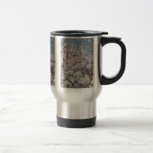 St Francisは彼のコートを与えます トラベルマグ