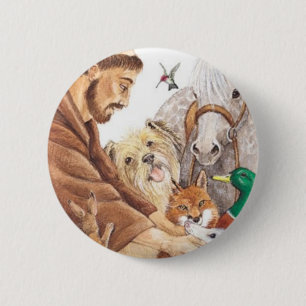 St Francis及び動物の帽子、ピン、keychain、ペットラベル 缶バッジ