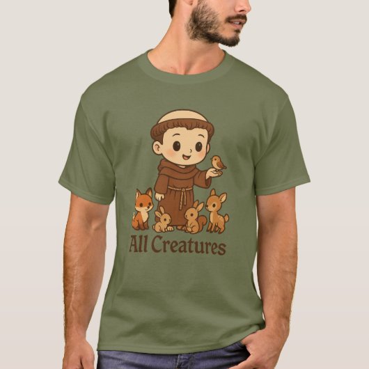 St Francis All Creatures T-Shirt Tシャツ (正面)
