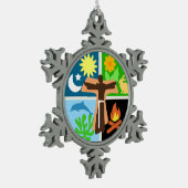 St. Francis Canticle of Creation Ornament スノーフレークピューターオーナメント (左)