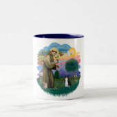 St Francis (ff) – 白黒猫 ツートーンマグカップ (中央)