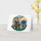 St Francis (ff) - Orange Tabby cat カード (黄色い花)