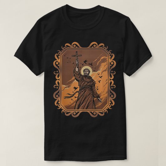 St Francis of Assisi Art Patron Saint of Animals C Tシャツ (デザイン正面)