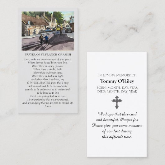 St. Francis of Assisi Bruges Violet Yellow Blue 名刺 (正面/裏面)