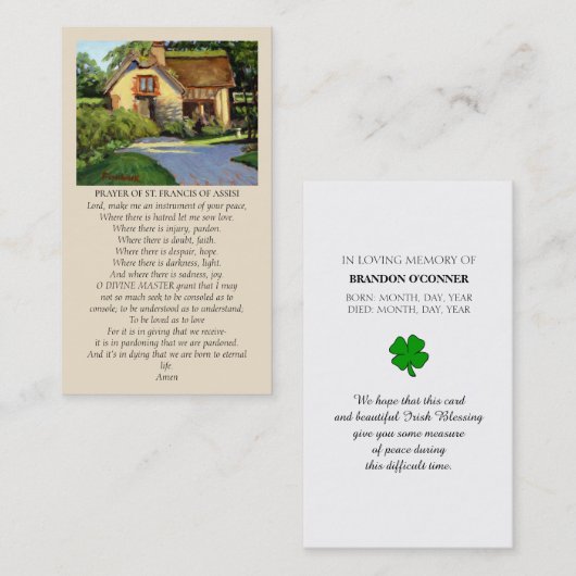 St Francis of Assisi Green Purple Brown Yellow 名刺 (正面/裏面)