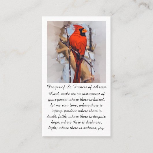 St Francis of Assisi in Red Orange Blue Prayer 名刺 (正面)