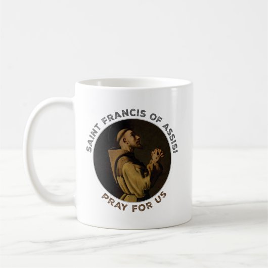 St. Francis of Assisi Pray for Us コーヒーマグカップ (左)