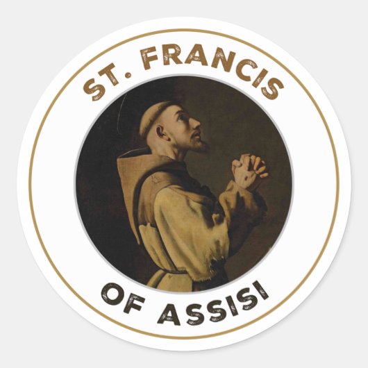 St. Francis of Assisi Pray for Us ラウンドシール (正面)