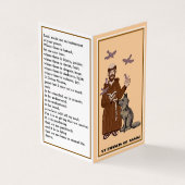 St Francis of Assisi prayer card 名刺 (外部)