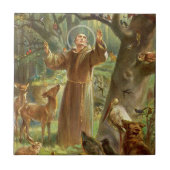 St Francis of Assisi preaching to animals タイル (正面)