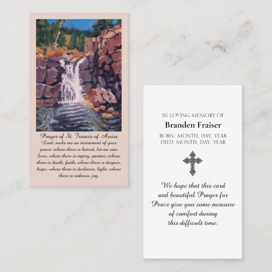 St. Francis of Assisi Purple Green Orange Prayer 名刺 (正面/裏面)