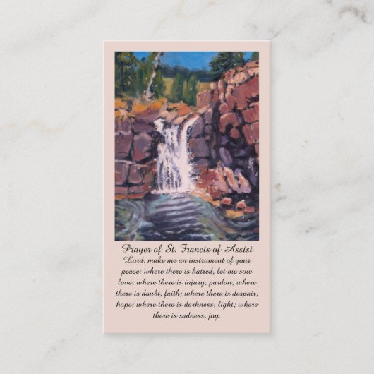 St. Francis of Assisi Purple Green Orange Prayer 名刺 (正面)