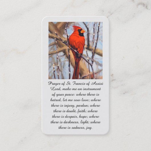 St. Francis of Assisi Red Cardinal Bird 名刺 (正面)