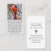 St. Francis of Assisi Red Cardinal Bird 名刺 (正面/裏面)