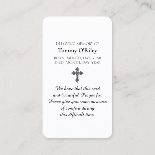 St. Francis of Assisi Red Cardinal Bird 名刺 (裏面)