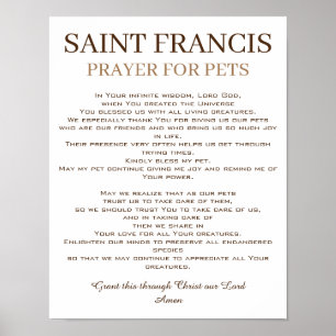 St. Francis Prayer for Pets ポスター