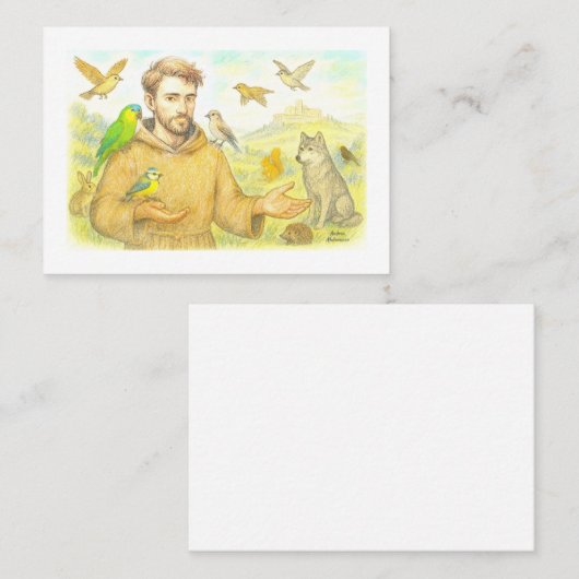 St. Francis - the sermon to the birds and animals 名刺 (正面/裏面)