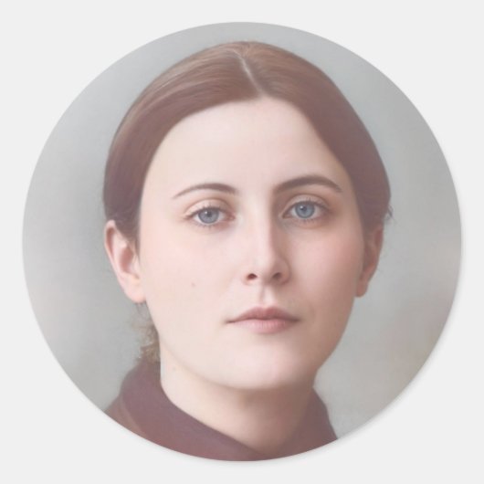St. Gemma Galgani Round Catholic Stickers ラウンドシール (正面)