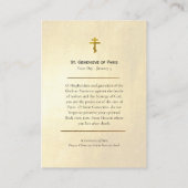 St. Genevieve of Paris Orthodox Prayer Card        プレイスカード (裏面)