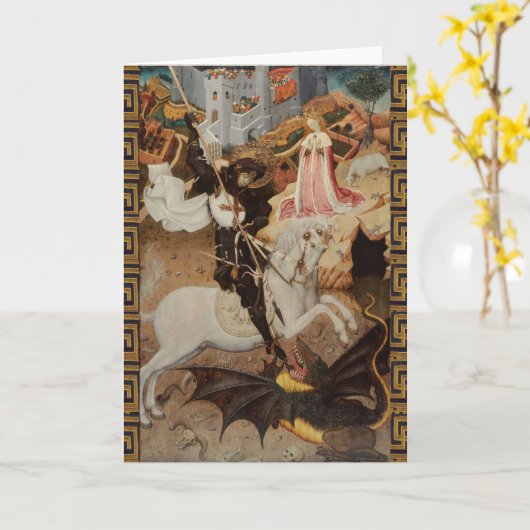 St. George and The Dragon by Bernat Martorell カード (黄色い花)