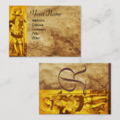 ST.GEORGE, DRAGON PARCHMENTモノグラム金ゴールド黄色 名刺 (正面/裏面)