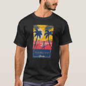 St George Island Florida Retro Surfer Distressed Tシャツ (正面)
