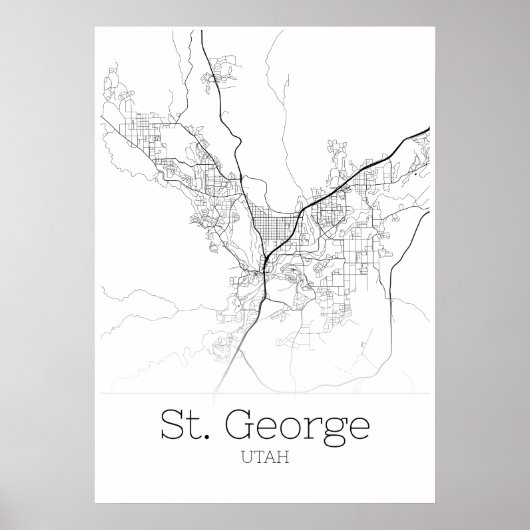St. George Map – ユタ州 – 市内地図ポスター ポスター (正面)