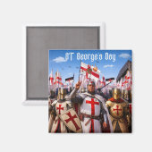 St Georges Day Square Fridge Magnet マグネット (正面/裏面)