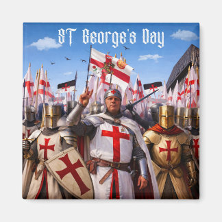 St Georges Day Square Fridge Magnet  マグネット