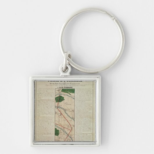 St Germainの鉄道へのパリの地図、 キーホルダー (正面)