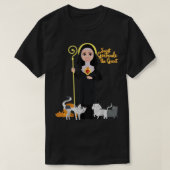 St Gertrude Patron Saint of Cats Lovers Great Nive Tシャツ (デザイン正面)