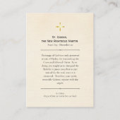 St. Gideon, Righteous Martyr Prayer Card           プレイスカード (裏面)